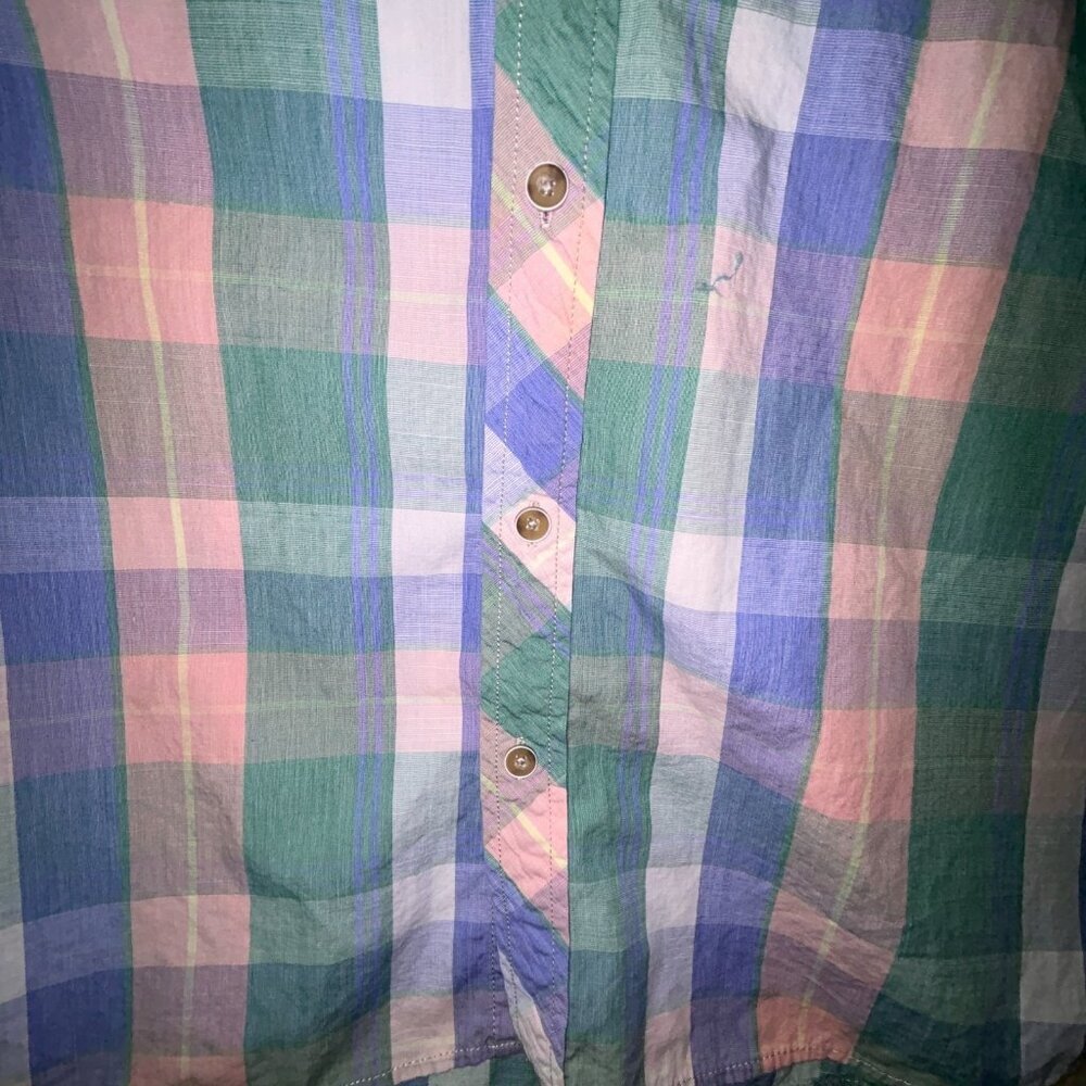 Clearwater Camp Shirt Cotton Blue Pink Green Mens Size XL 46" Chest - Picture 2 of 10